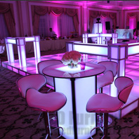 Illuminated LED Cocktail Table Rental NYC